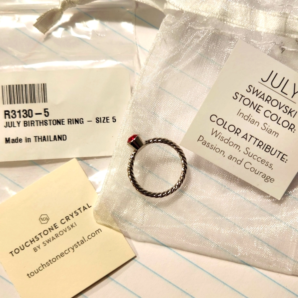 Swarovski Touchstone Crystal July Birthstone Ring